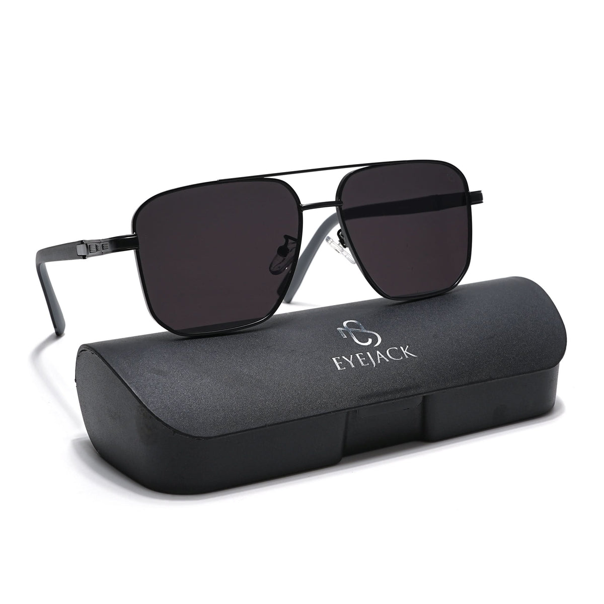 Eyejack Black Square Sunglasses for Men and Women - Style L826 - view 8
