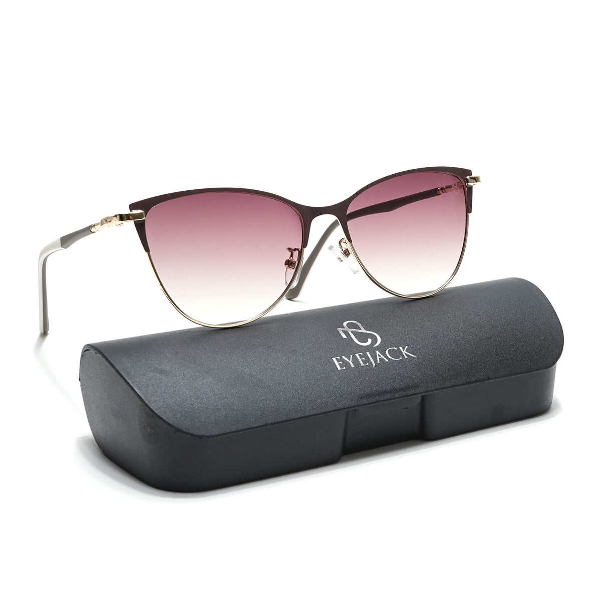 Eyejack Golden & Brown Cateye Sunglasses for Men and Women - Style L844 - view 9