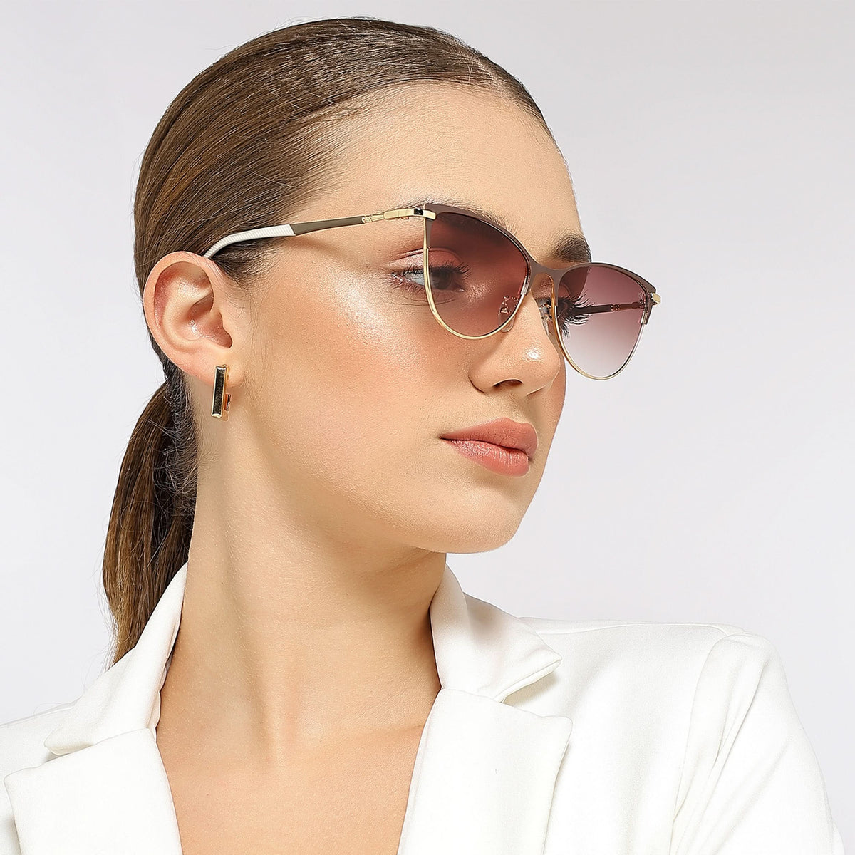 Eyejack Golden & Brown Cateye Sunglasses for Men and Women - Style L844 - view 8
