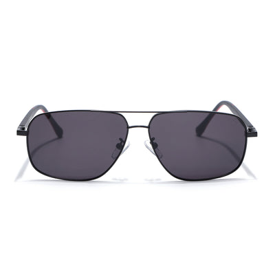 Dawn Black Rectangle Sunglasses for Men and Women - view 2