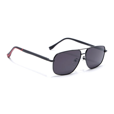 Dawn Black Rectangle Sunglasses for Men and Women - view 1