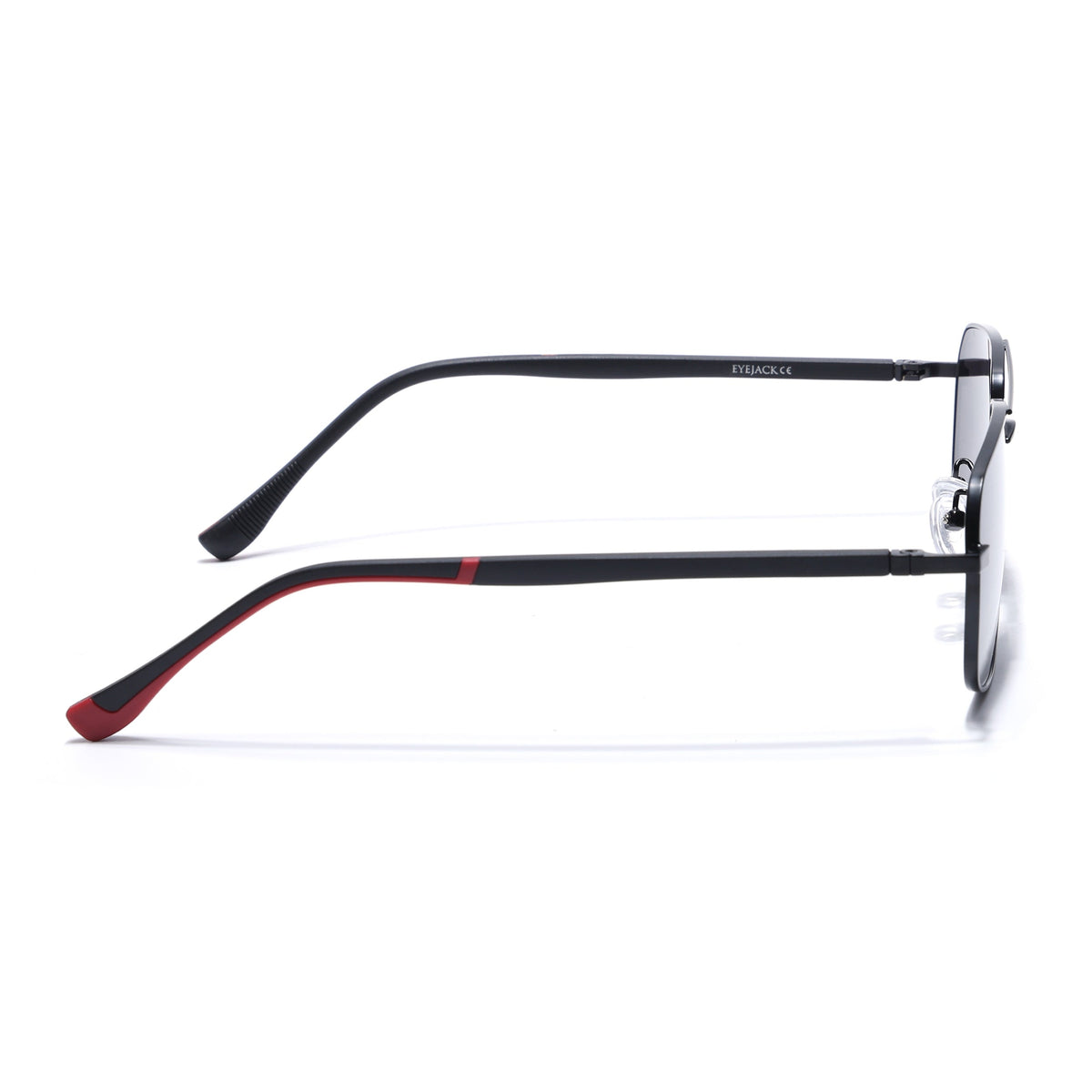 Dawn Black Rectangle Sunglasses for Men and Women - view 5
