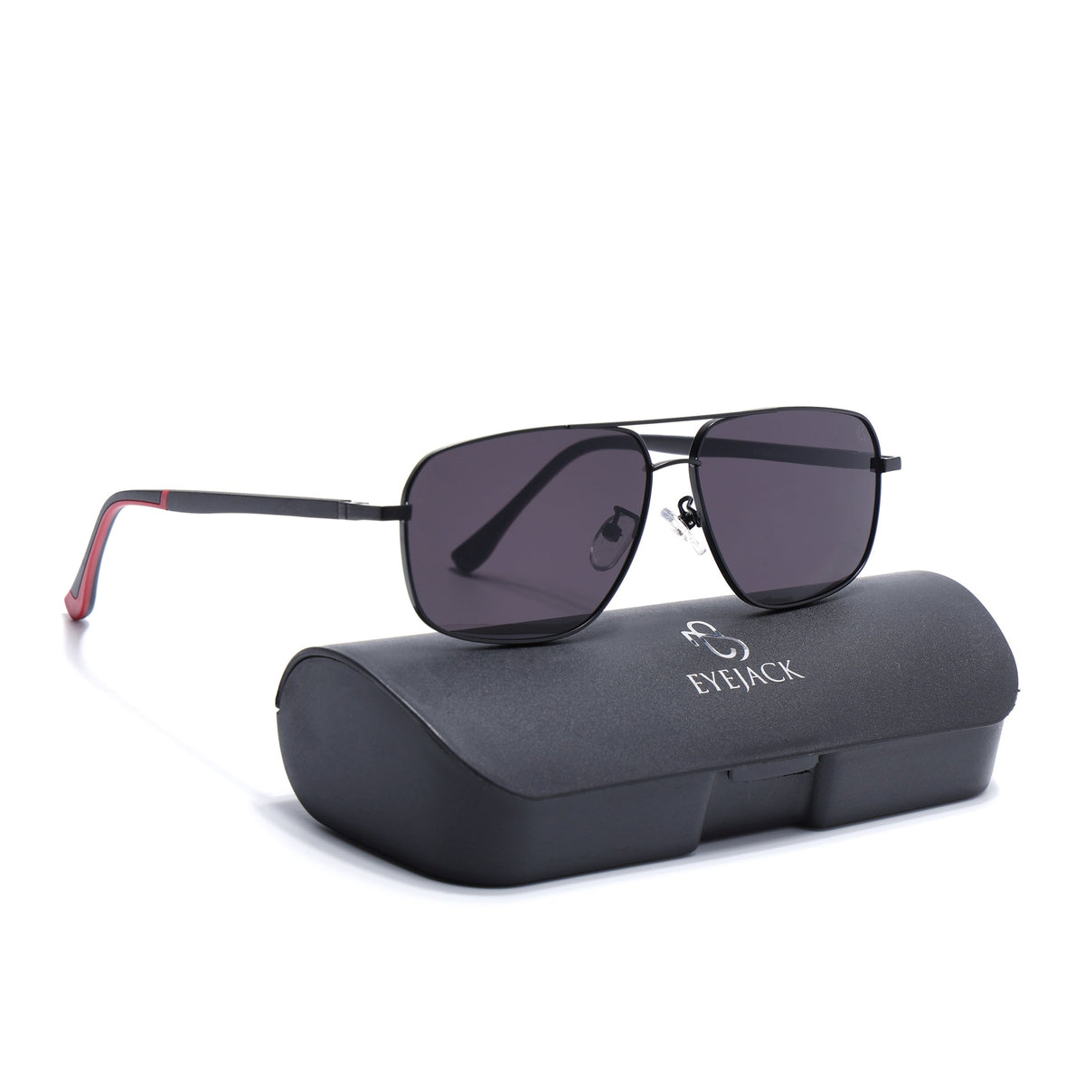 Dawn Black Rectangle Sunglasses for Men and Women - with box packaging