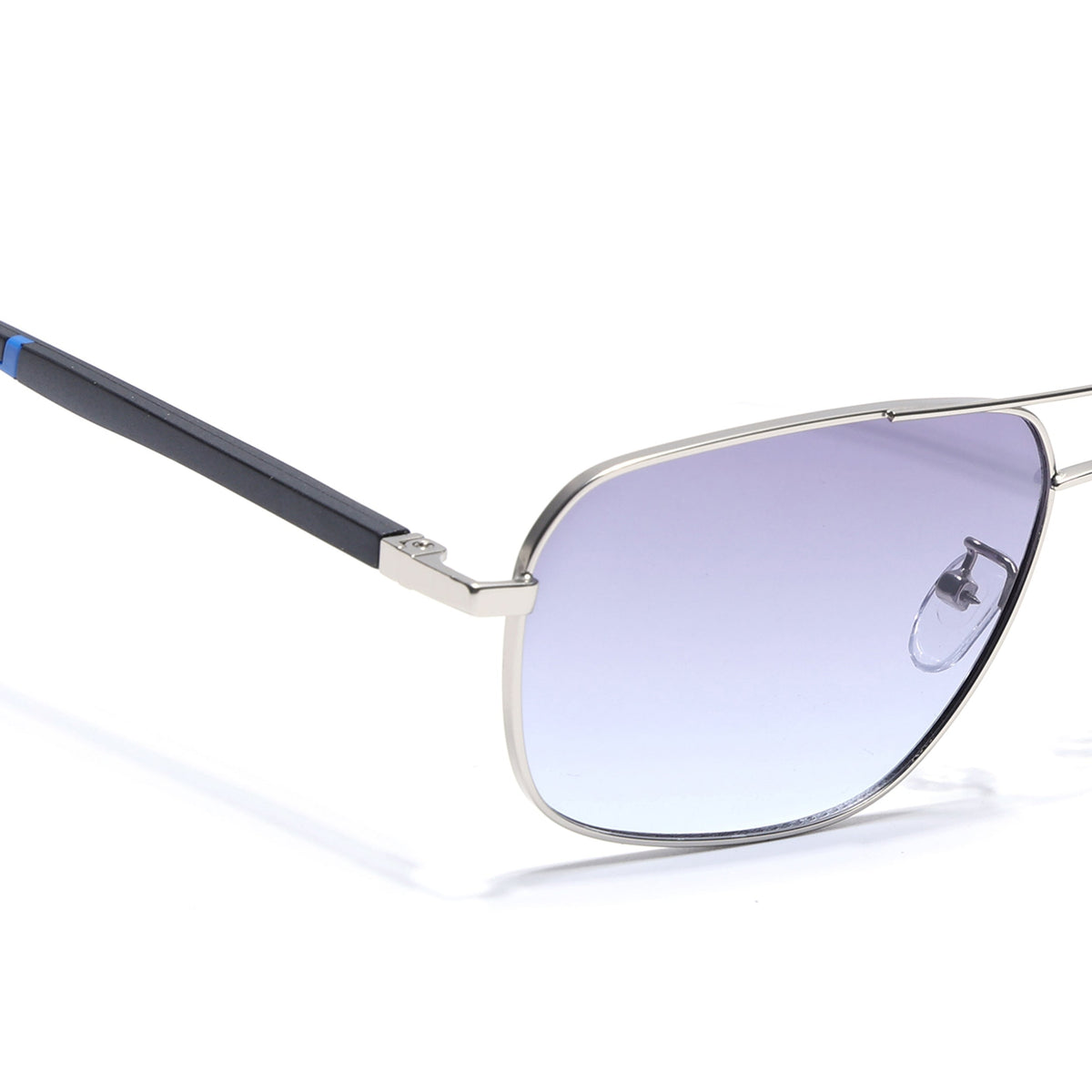 Dawn Silver Rectangle Sunglasses for Men and Women - view 3