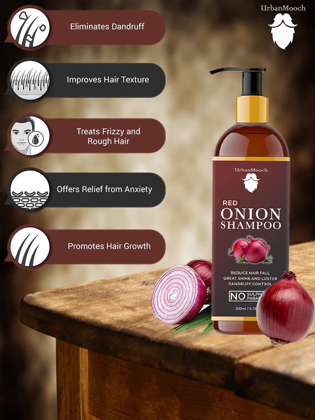 UrbanMooch Hair Fall Control Shampoo & Conditioner Combo with Pea Protein & Onion Extract for Stronger Hair - (200 ml + 200ml) Lohiya Retails