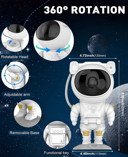 Astronaut Space Projector Starry Night Light with Timer & Remote Control