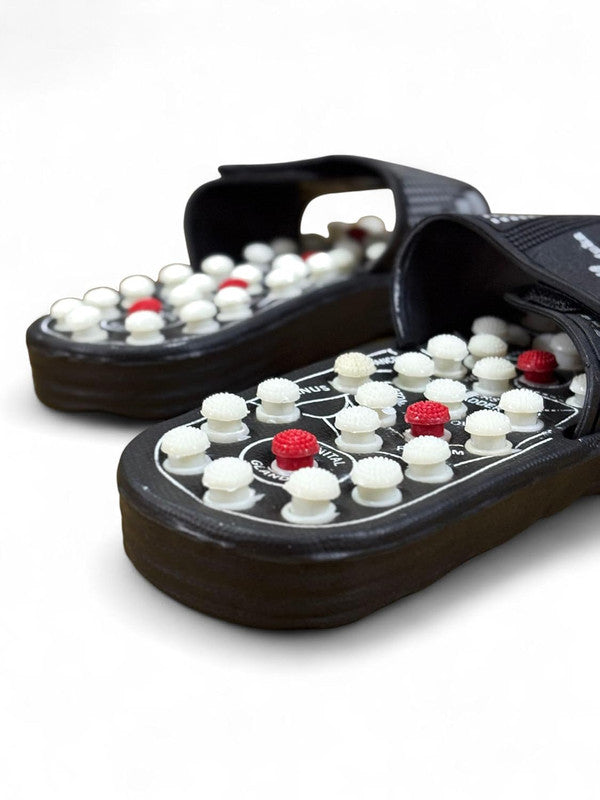 Buddy Cares Acupressure Yoga Paduka Slippers – Therapeutic Massage Footwear with Pressure Point Nodes – Detail View