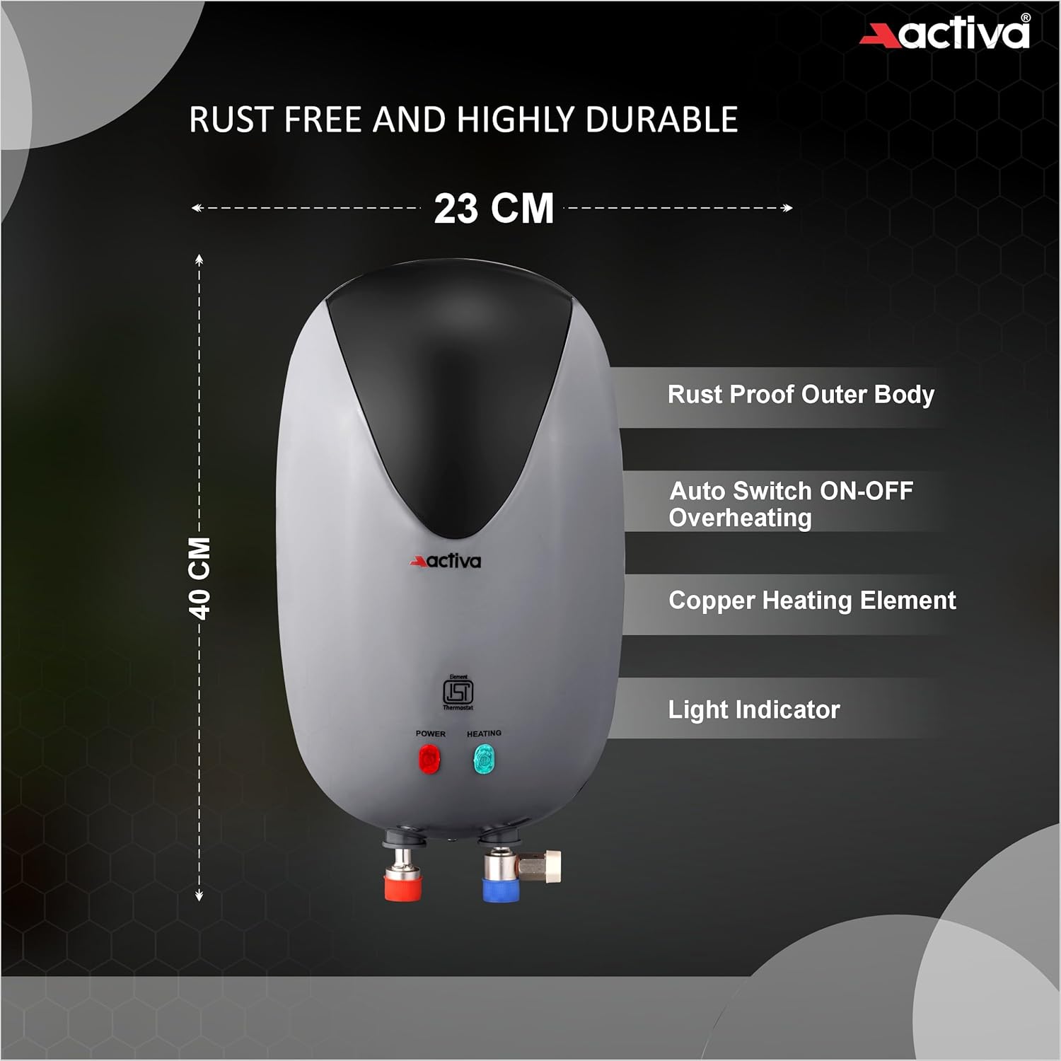 ACTIVA Act_Prem_3Ltr_Black 3 L Instant Water Geyser  (Black)