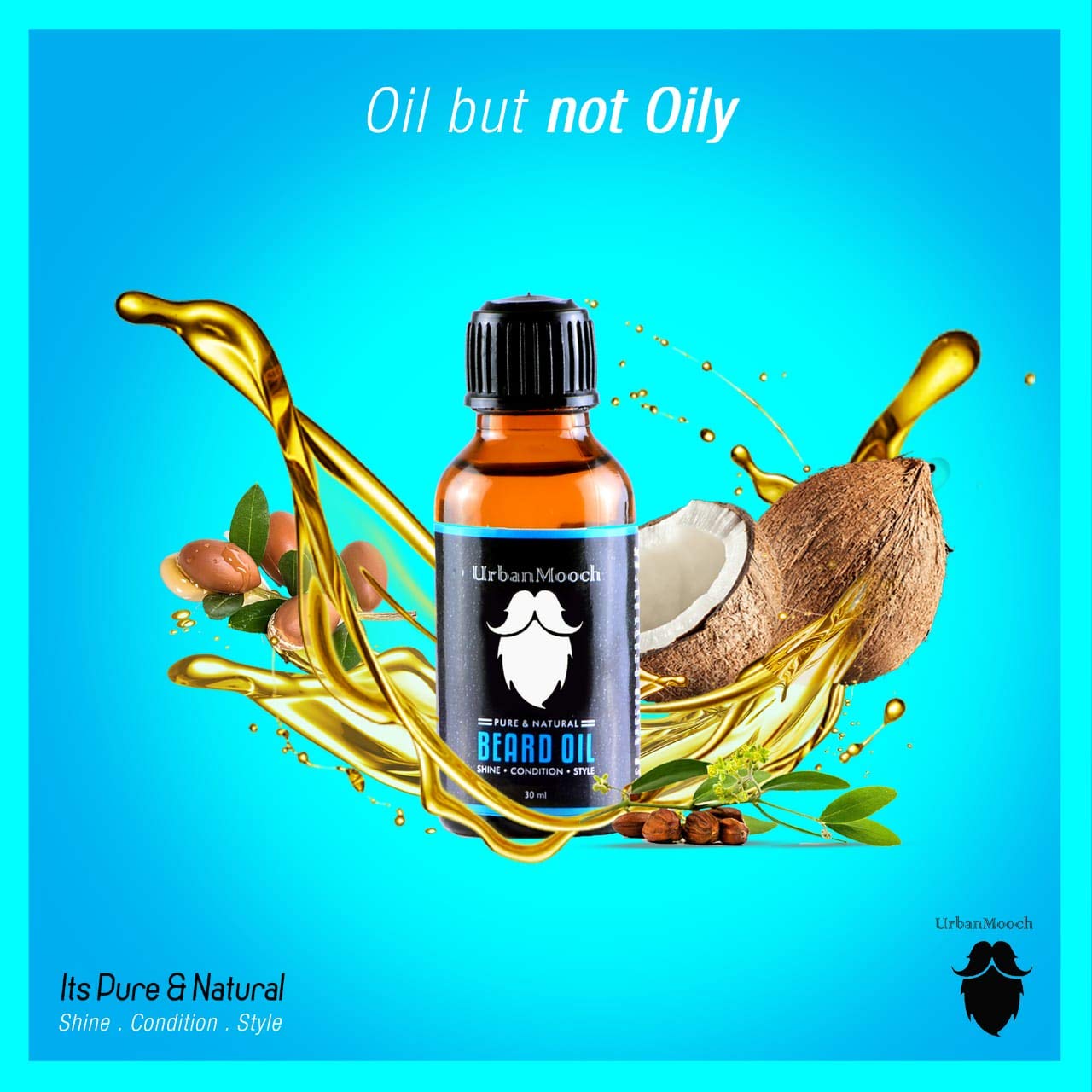 UrbanMooch Beard Gooming Kit for Men | Organic Beard Oil | U Shape Beard Comb Combo Set | Promotes Beard Growth, Nourishes & Conditions | Grow & Style Your Beard The Way You Want Lohiya Retails