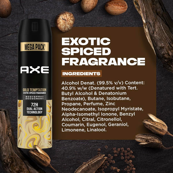 Axe Gold Temptation Long Lasting Deodorant Bodyspray for Men 215 ml HP Xpress