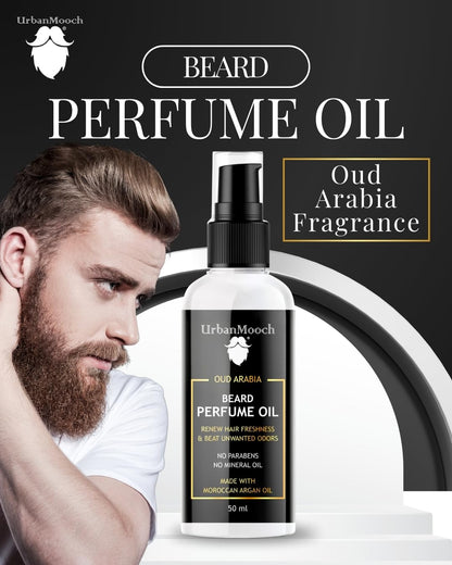 UrbanMooch Beard Perfume Oil for Men | Long-Lasting Masculine Fragrance | Nourishes Beard | Premium Oil-Based Scent | 50ml Beard Grooming Essential Lohiya Retails