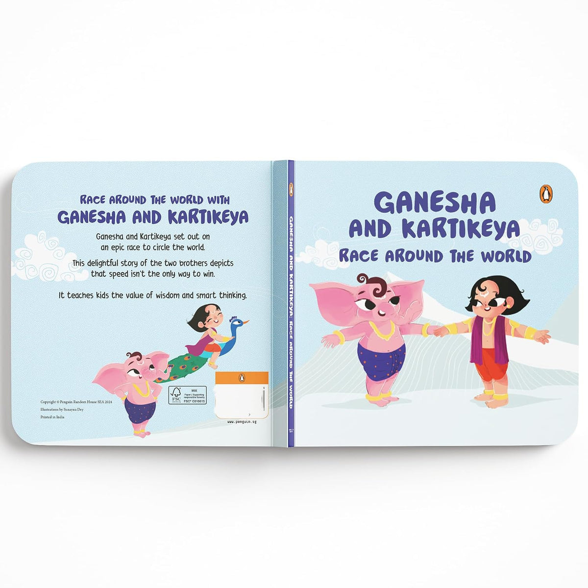 Ganesha and Kartikeya Race Around the World: Tales of Hindu Gods and Goddesses: An Illustrated Board Book for Kids