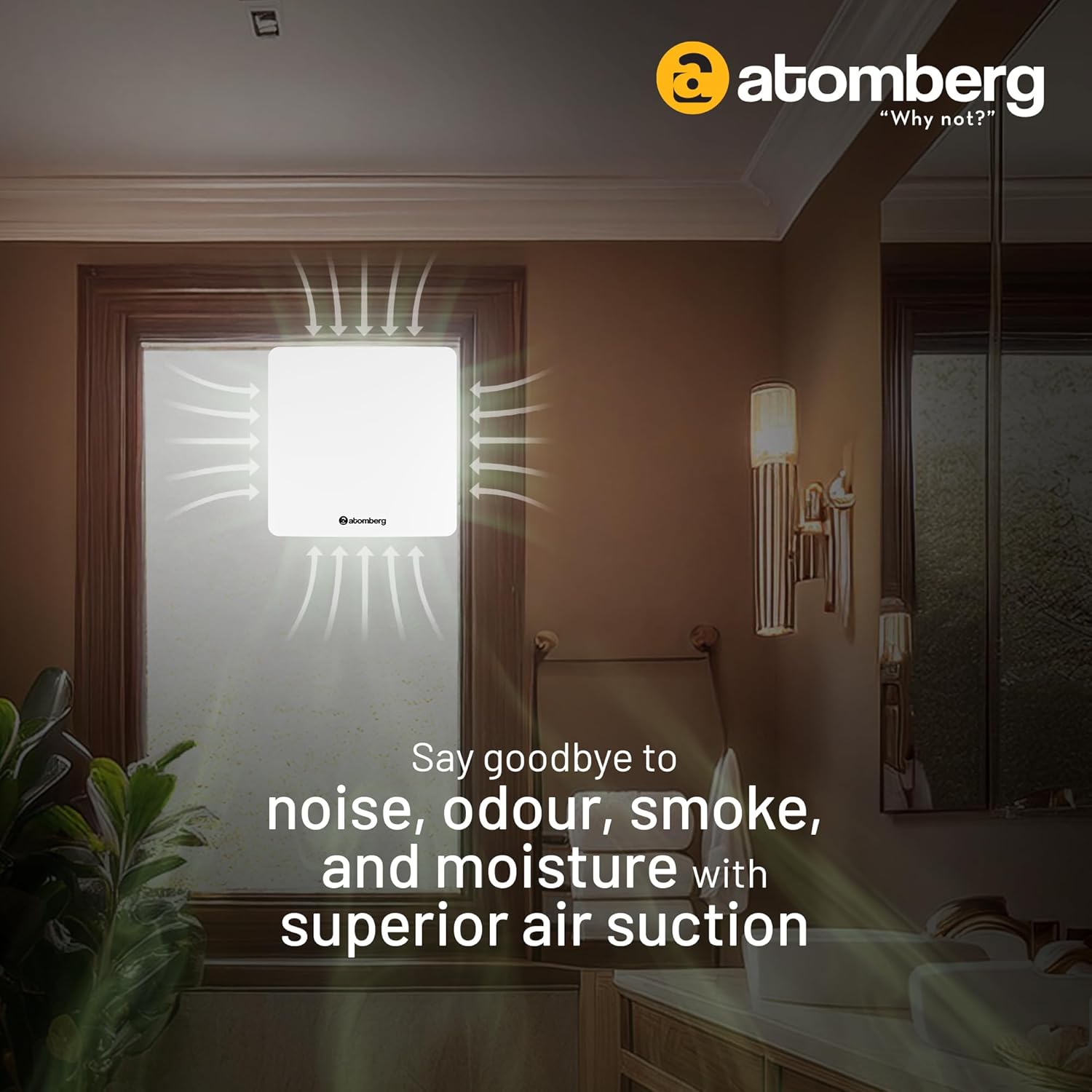 Atomberg Studio 150 mm BLDC Exhaust Fan with Low Noise Operation – Gloss White