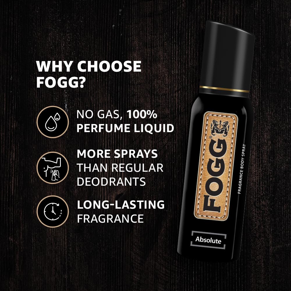 Fogg Fantastic Absolute No Gas Body Spray for Men – Long Lasting Citrus Aromatic Deodorant, 150ml HP Xpress