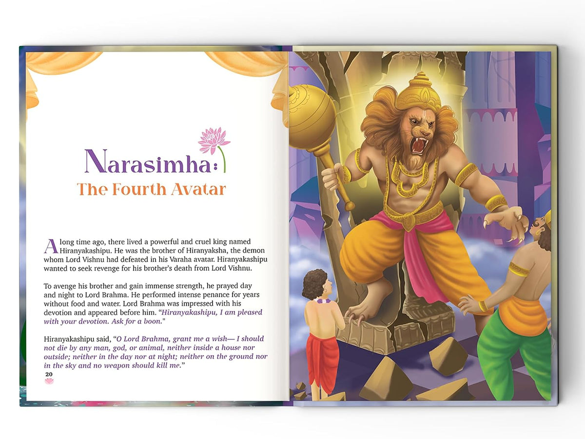 Dashavatar Stories: 10 Illustrated Stories of Lord Vishnu’s Avatars for Children I Hindu Mythology