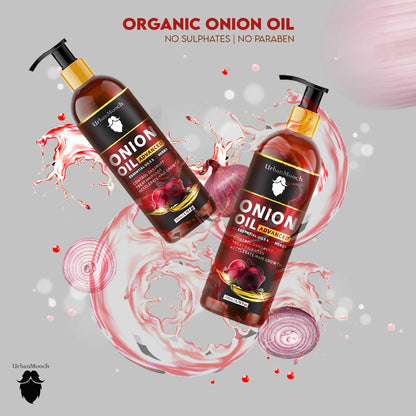 UrbanMooch Advanced Onion Hair Oil For Men With Red Onion Extract & 14 Essential Oils | Hair Growth | Hair Fall Control, 200 ML Lohiya Retails