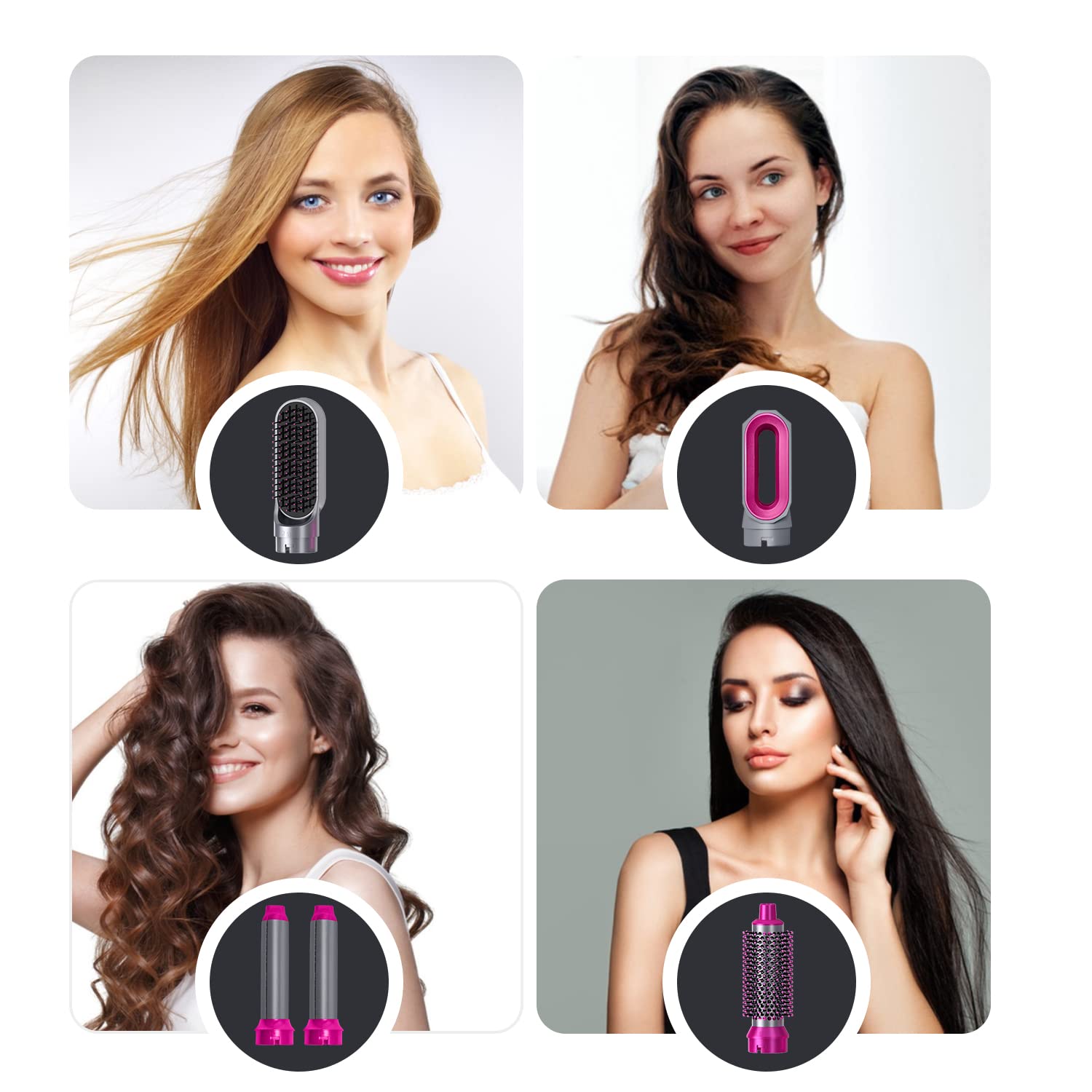 Drumstone 5-in-1 Hot Air Brush Styler with Detachable Heads – Straightening, Curling, Drying & Volumizing