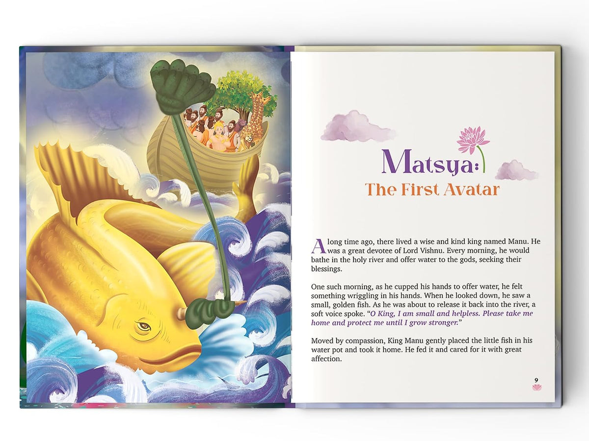 Dashavatar Stories: 10 Illustrated Stories of Lord Vishnu’s Avatars for Children I Hindu Mythology