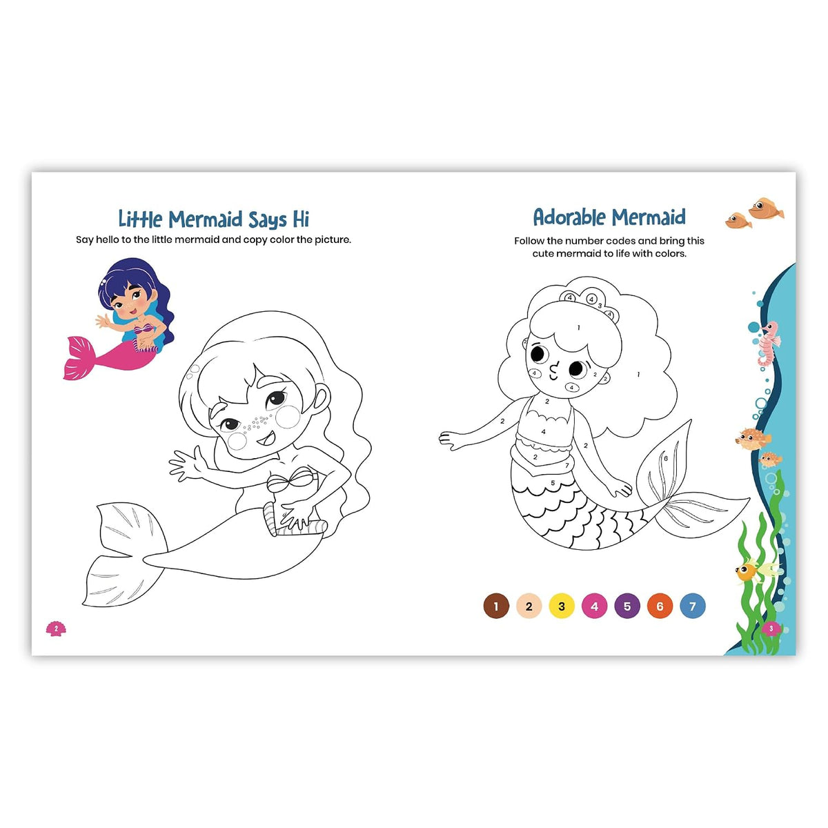 Mermaid Coloring Book: Fun Underwater Coloring Activity Book for Kids