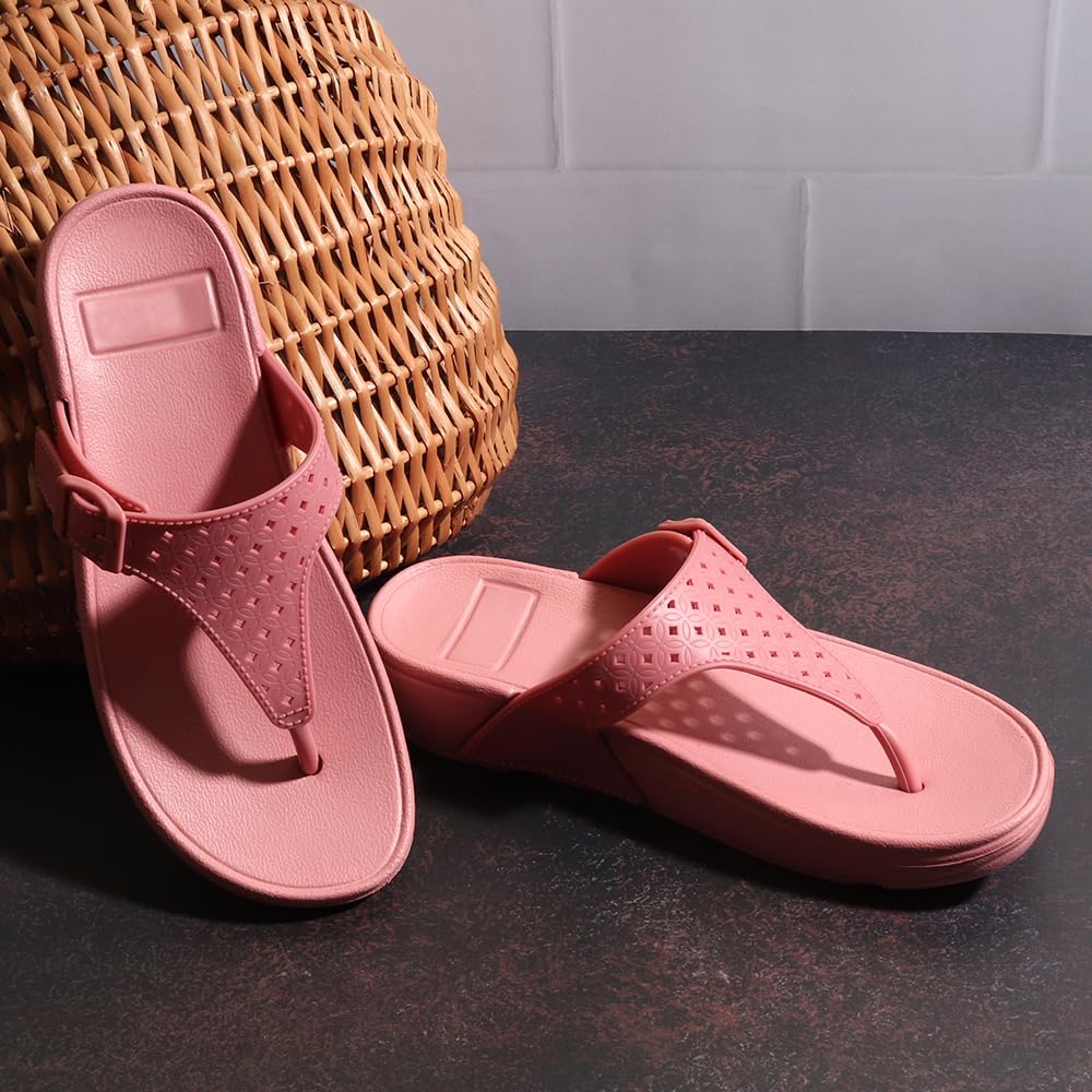 Indifeet Casual Thong Chappals for Women - Pink - Image 24