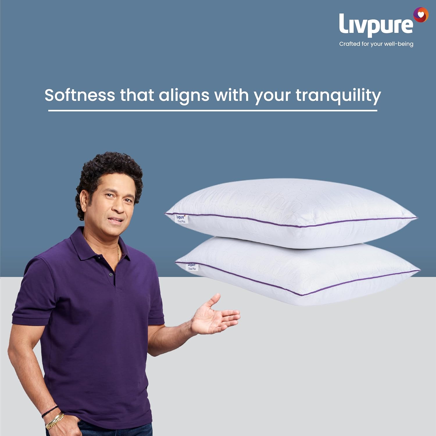Livpure Smart Cloud Plus Premium Fiber Pillow – Extra Plush Memory Fiber Bed Pillow, White (Pack of 2)