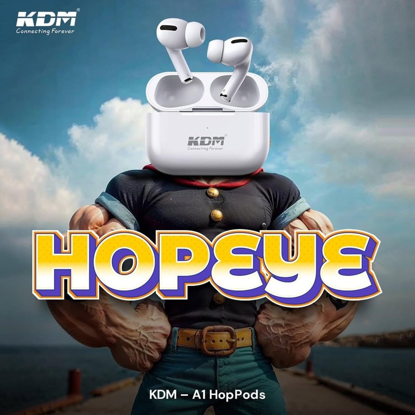 KDM – A1 HOPPODS TWS, Wireless Earbuds, V5.4 BT, ENC Function, Upto 36 Hours(Multi Colors)