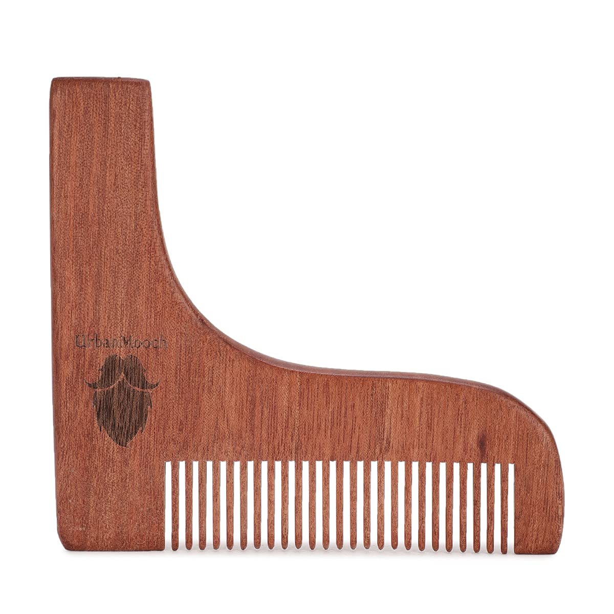 UrbanMooch Red Sandalwood Beard Shaper Comb For Men | Beard Shaping Tool For Best Shape Of Beard | Sandalwood Hair Comb | Style Your Beard Your Way At Home Lohiya Retails