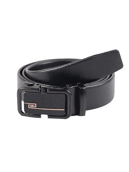 ZEVORA Men Casual Artificial Leather Belt (Black) - HalfPe