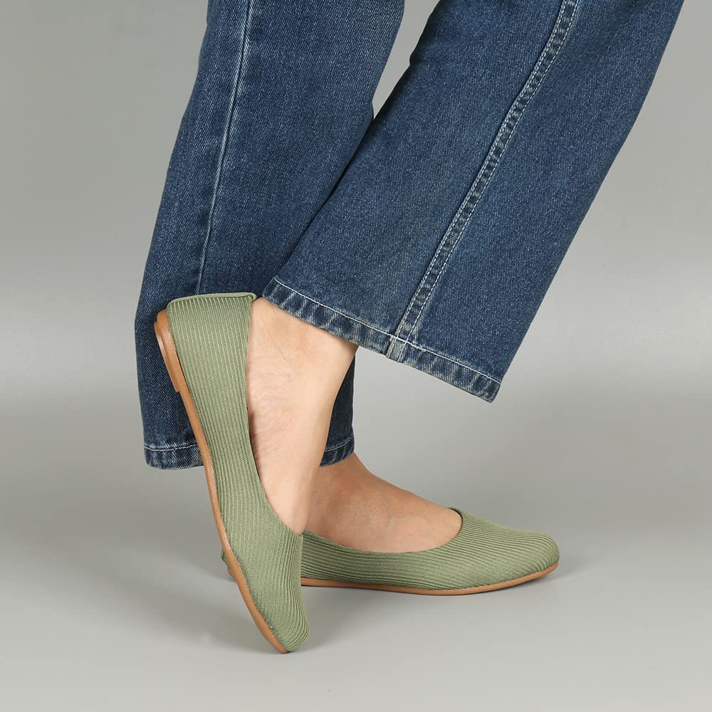 Indifeet Casual and Comfortable Ballerina Flats for Women - Green - View 4