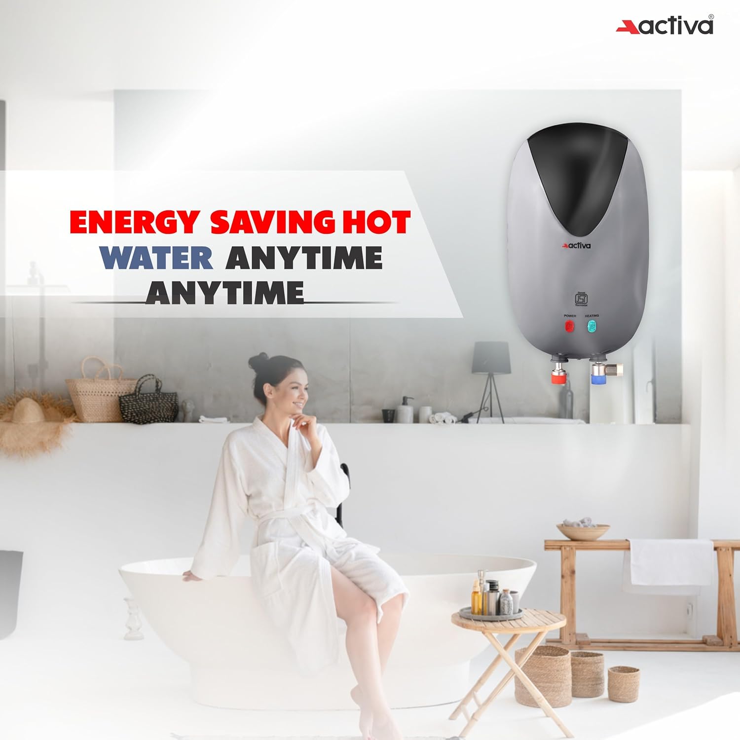 ACTIVA Act_Prem_3Ltr_Black 3 L Instant Water Geyser  (Black)