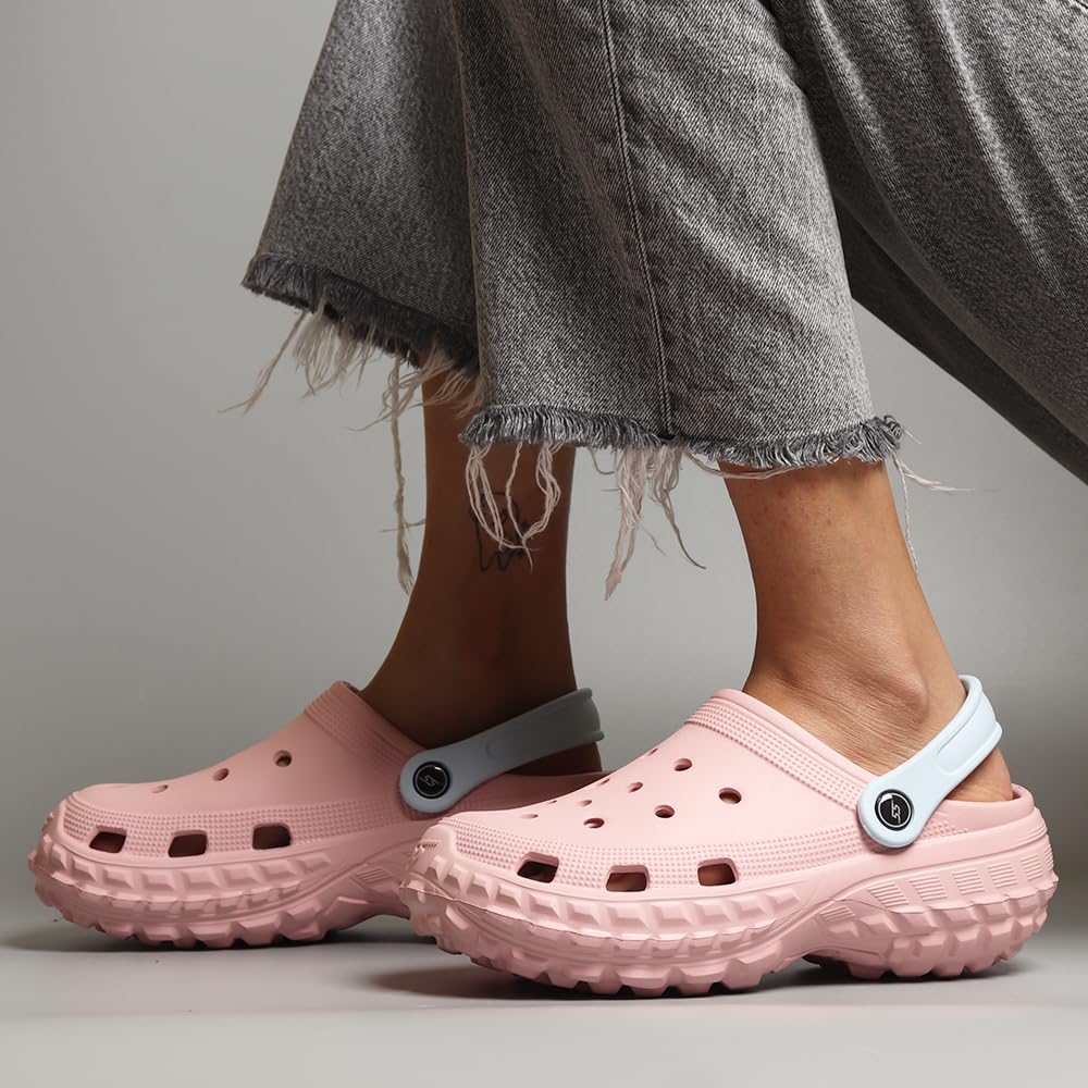 Indifeet Casual Waterproof Clog Shoes for Women - Pink - Image 17