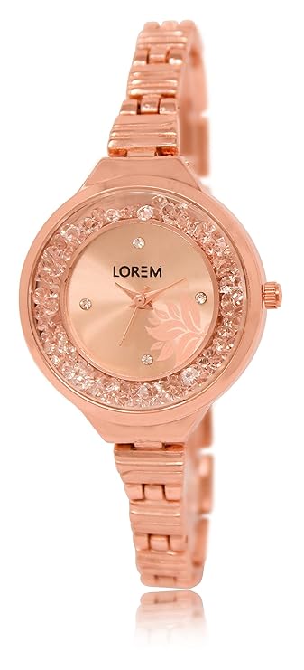 LOREM Rose Gold Fancy Analog Watch For Women LR225