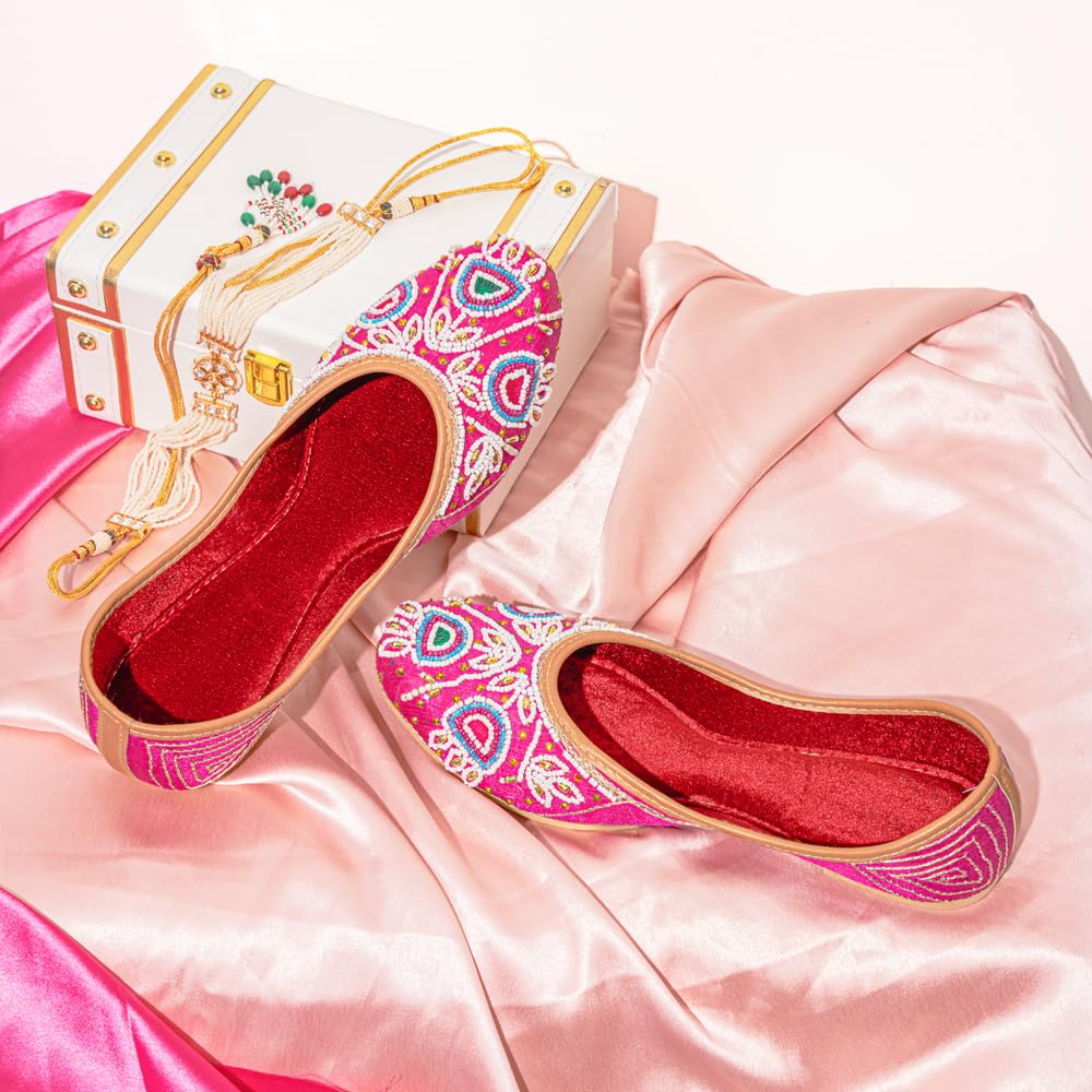 Indifeet Jutti for Women - Pink - Image 5