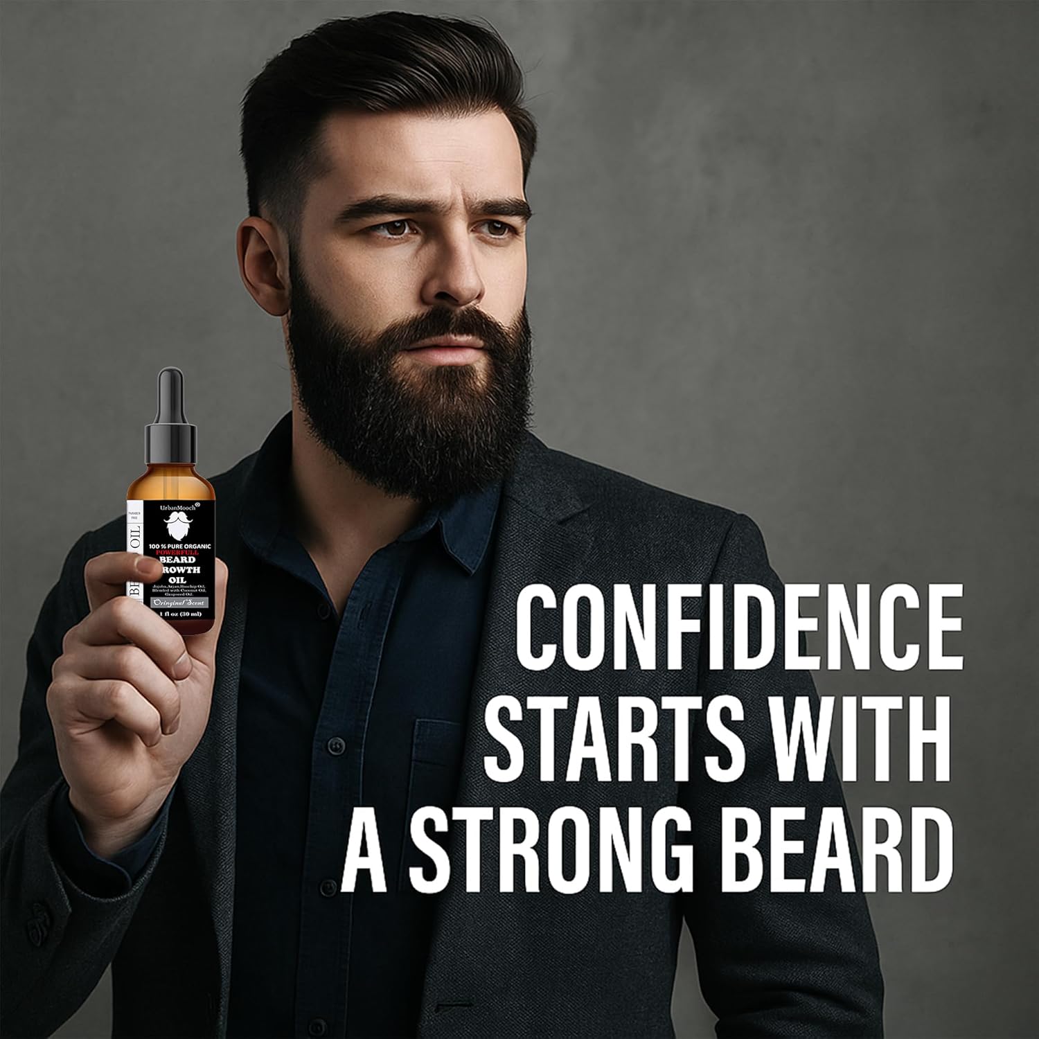 Urban Mooch Beard Growth Oil 30 ml for Faster Beard Growth & Thicker Looking Beard | Natural Actives Only | No Harmful Chemicals Lohiya Retails