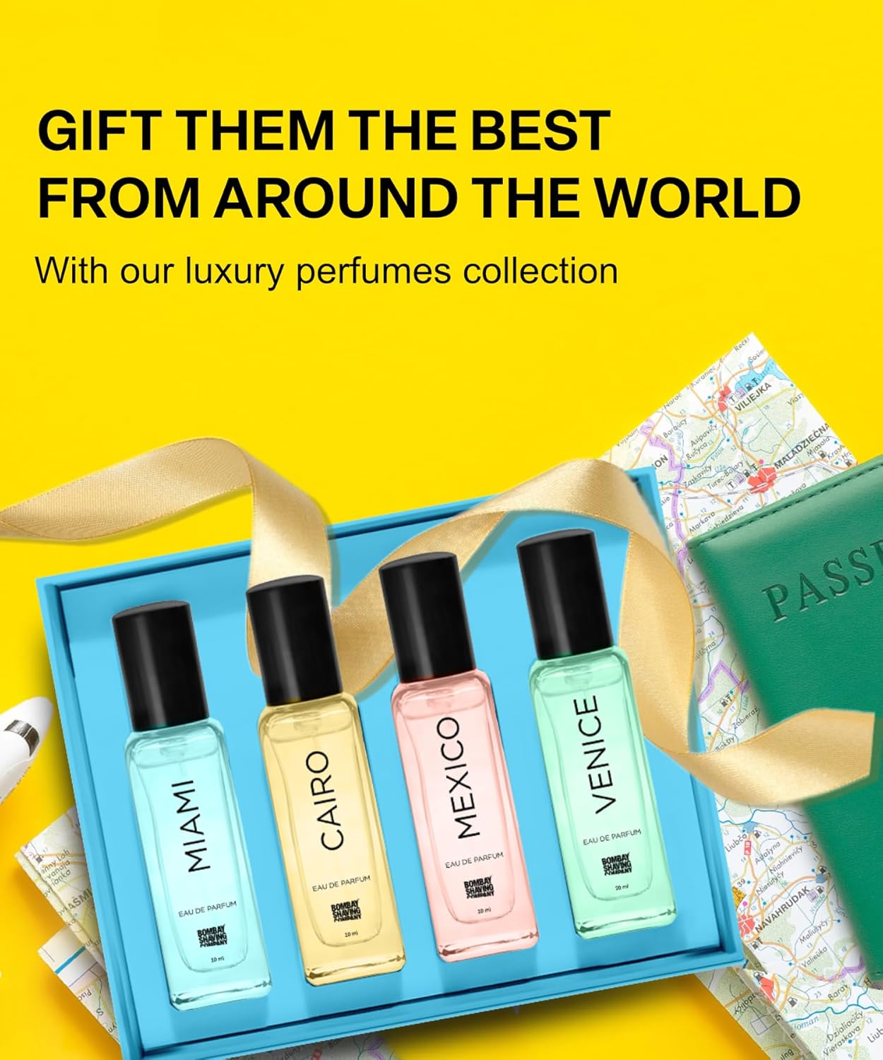 Bombay Shaving Co. 4x20ml Luxury Perfume Gift Set for Men boAt and Portronics