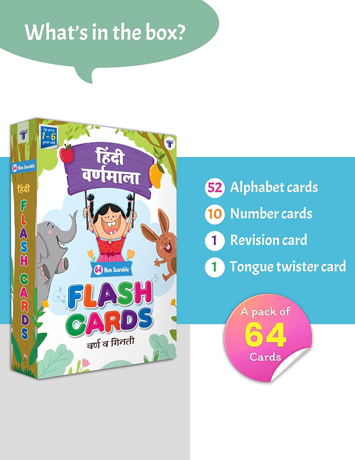 Hindi Flash Cards for Kids 2+ Years | Varnamala, Numbers & Pictures - Image 2
