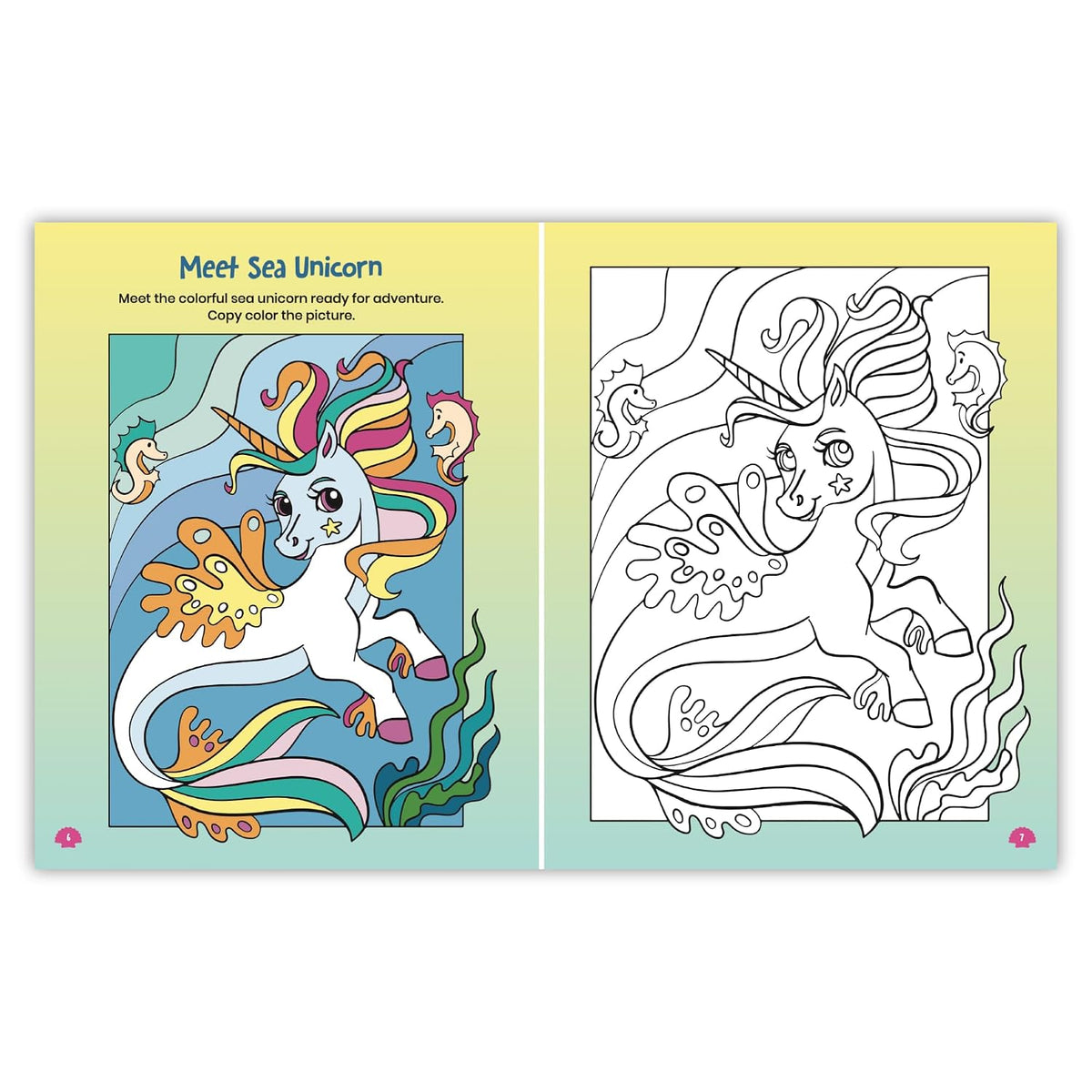 Mermaid Coloring Book: Fun Underwater Coloring Activity Book for Kids