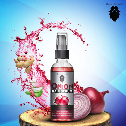UrbanMooch Onion Hair Serum For Silky & Smooth Hair, Tames Frizzy Hair, With Onion & Biotin For Strong, Tangle Free & Frizz-Free Hair - 50 Ml Lohiya Retails