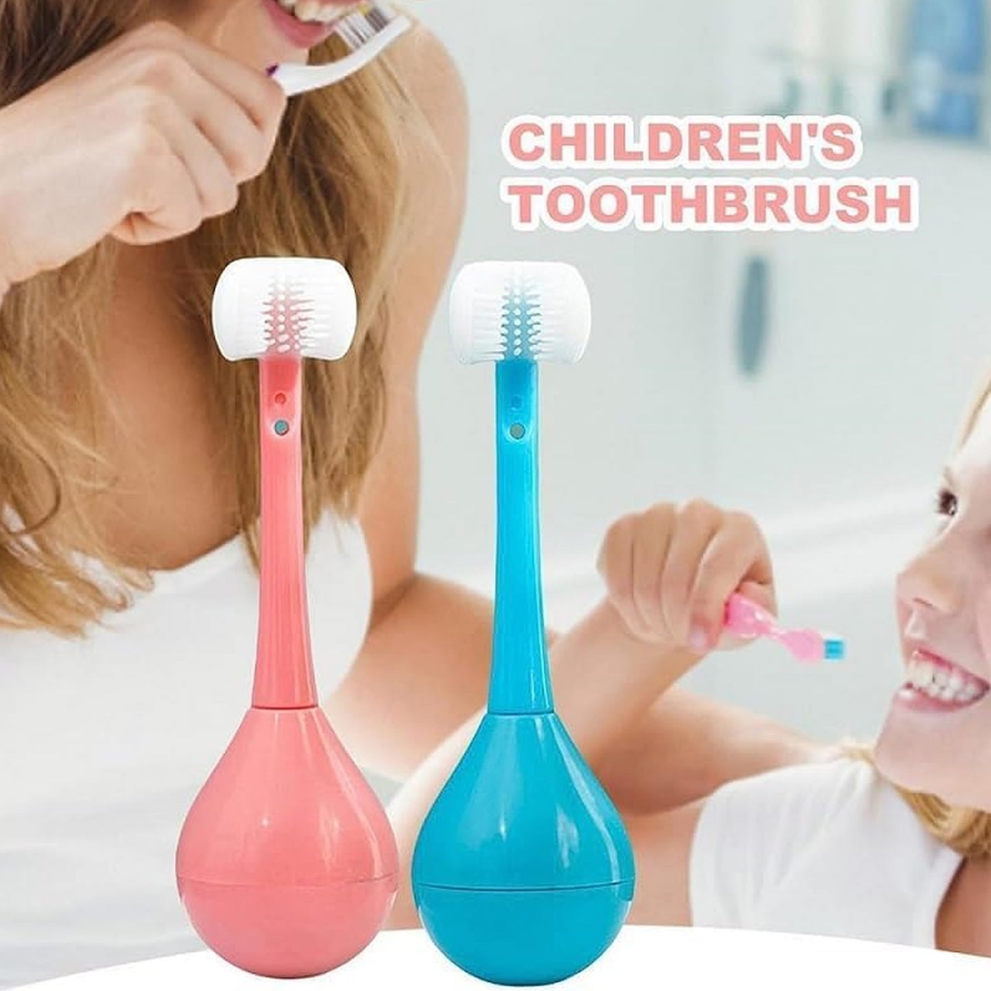 3-Sided Toddler Training Toothbrush – Soft Bristles & Silicone Head (1 Pc)