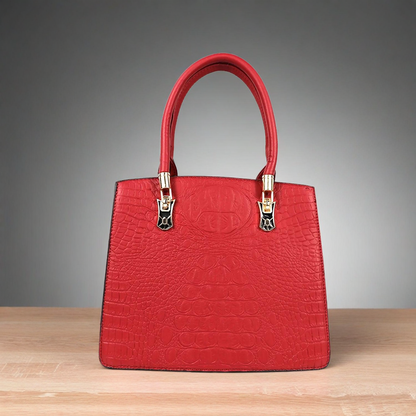 Croc-Embossed Handbag with Elegance