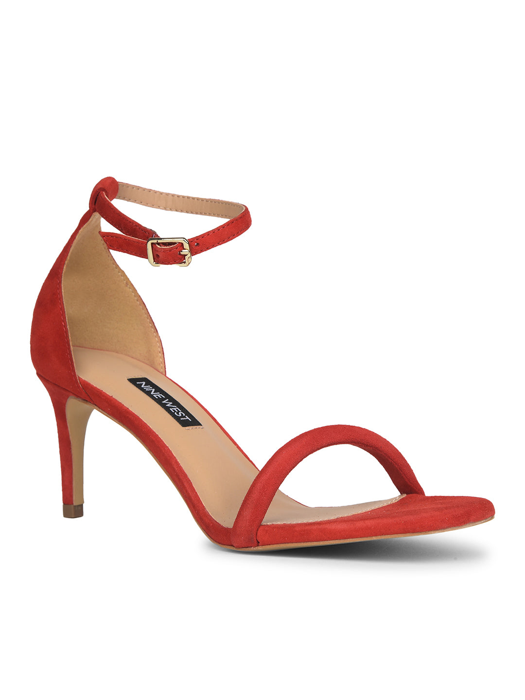 Nine West Women Ankle-Strap Kitten Heel Sandal - Red - View 1