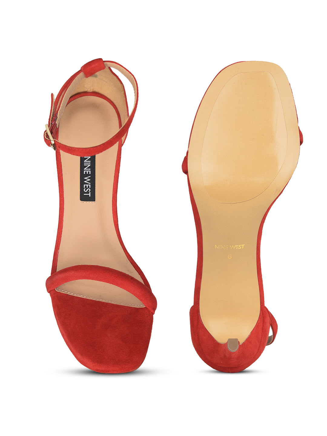 Nine West Women Ankle-Strap Kitten Heel Sandal - Red - View 4