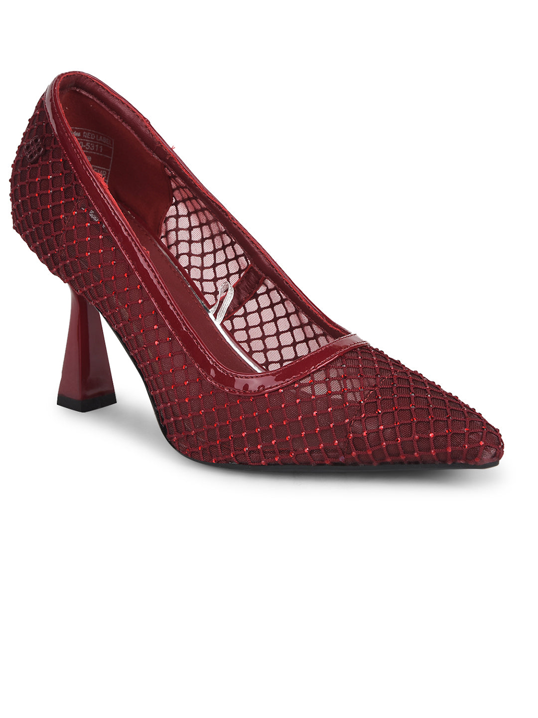 Bata Women Maroon Pointed-Toe Spool Heel Pump - Maroon - View 1