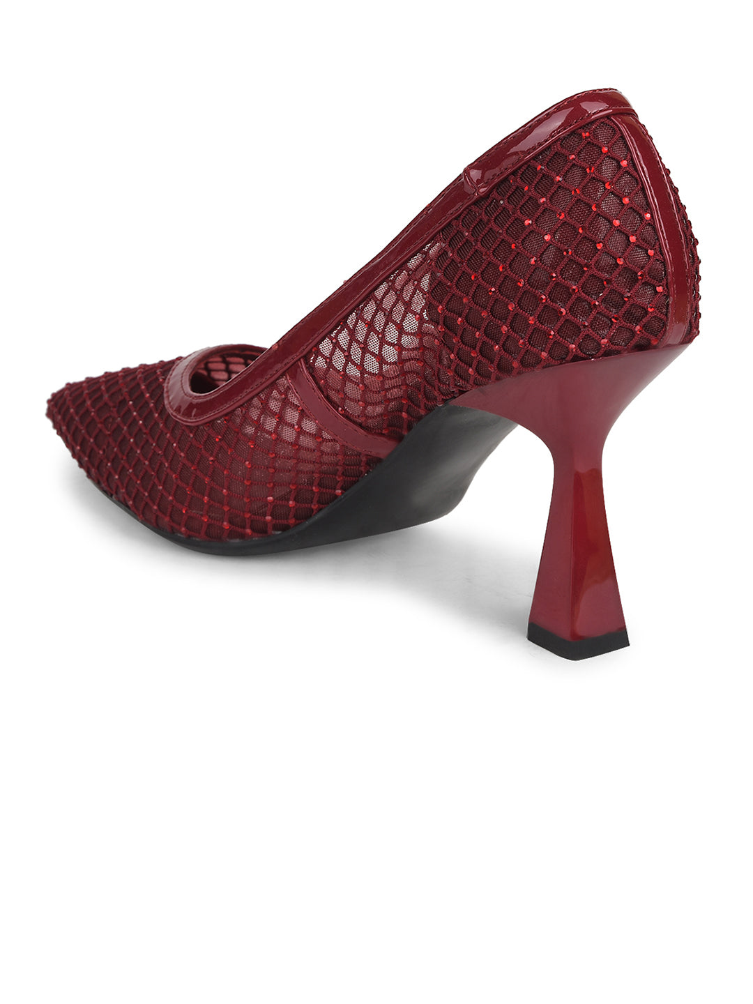 Bata Women Maroon Pointed-Toe Spool Heel Pump - Maroon - View 3