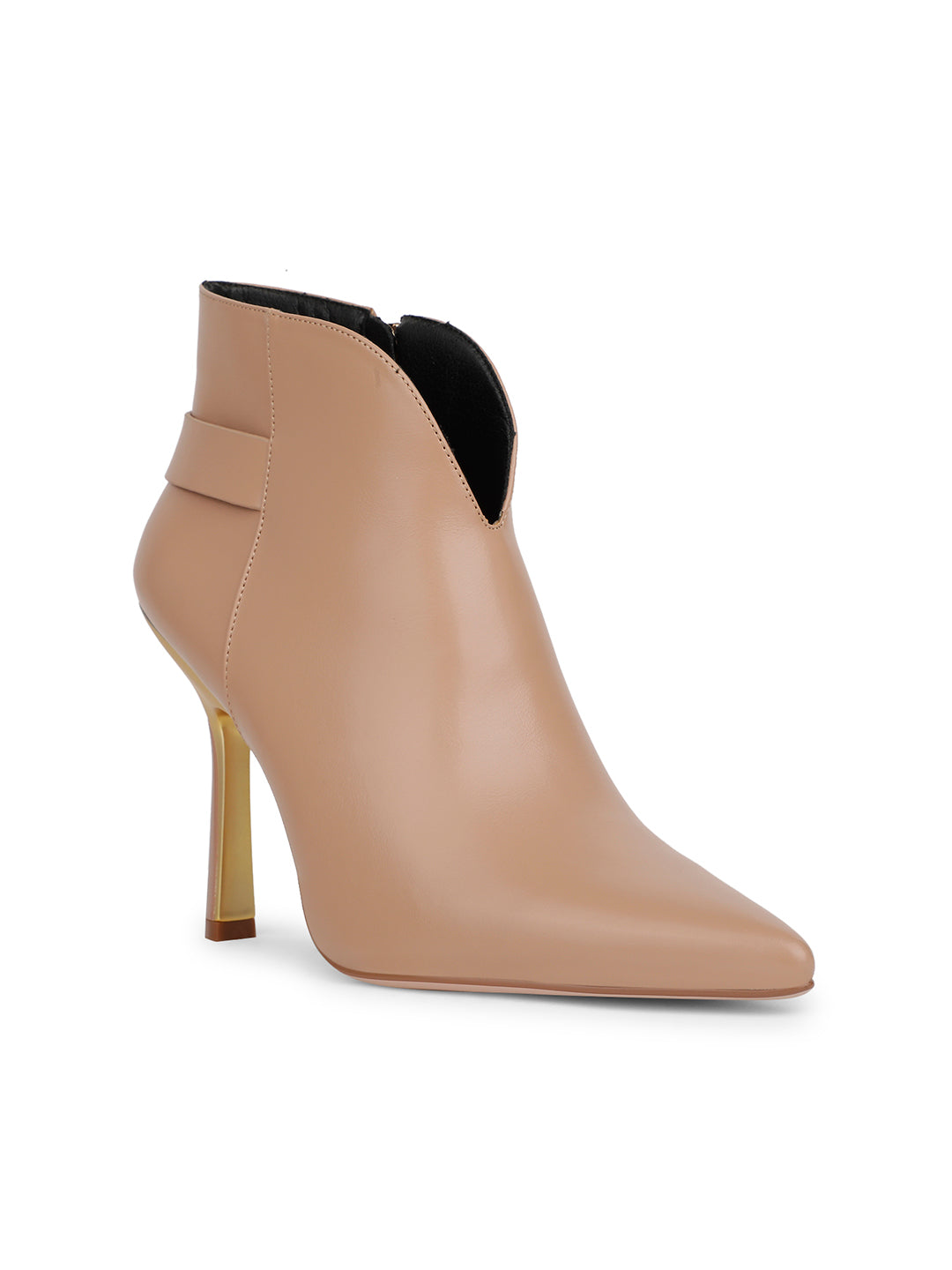Nine West Women Pointed-Toe Kitten Heel Ankle Boot - Nude - View 1