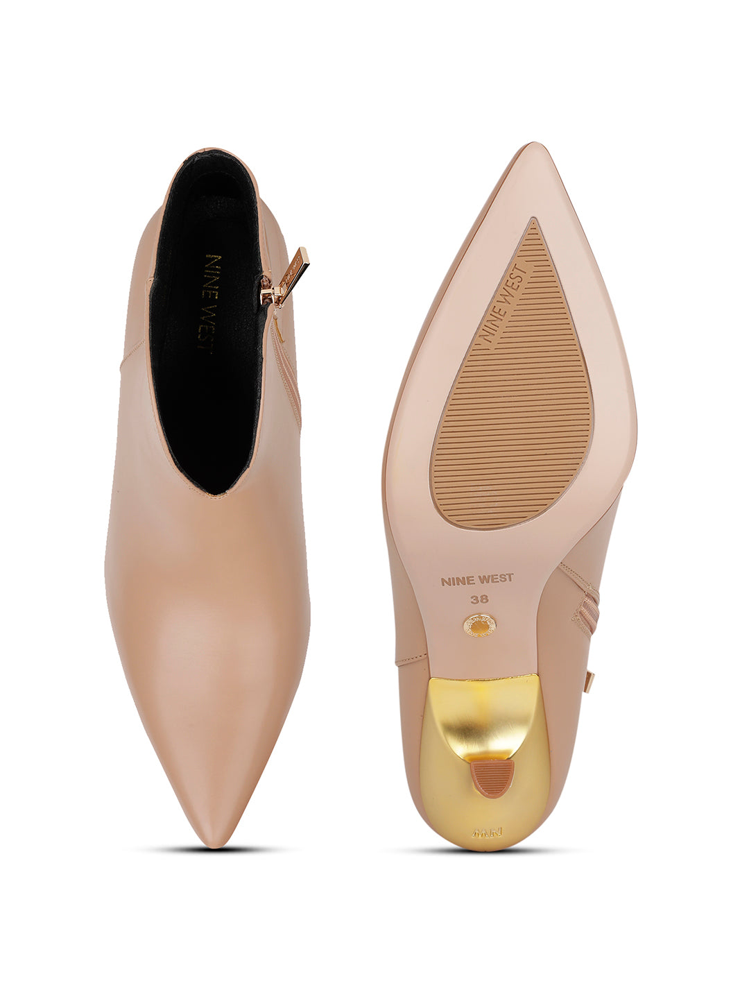 Nine West Women Pointed-Toe Kitten Heel Ankle Boot - Nude - View 4