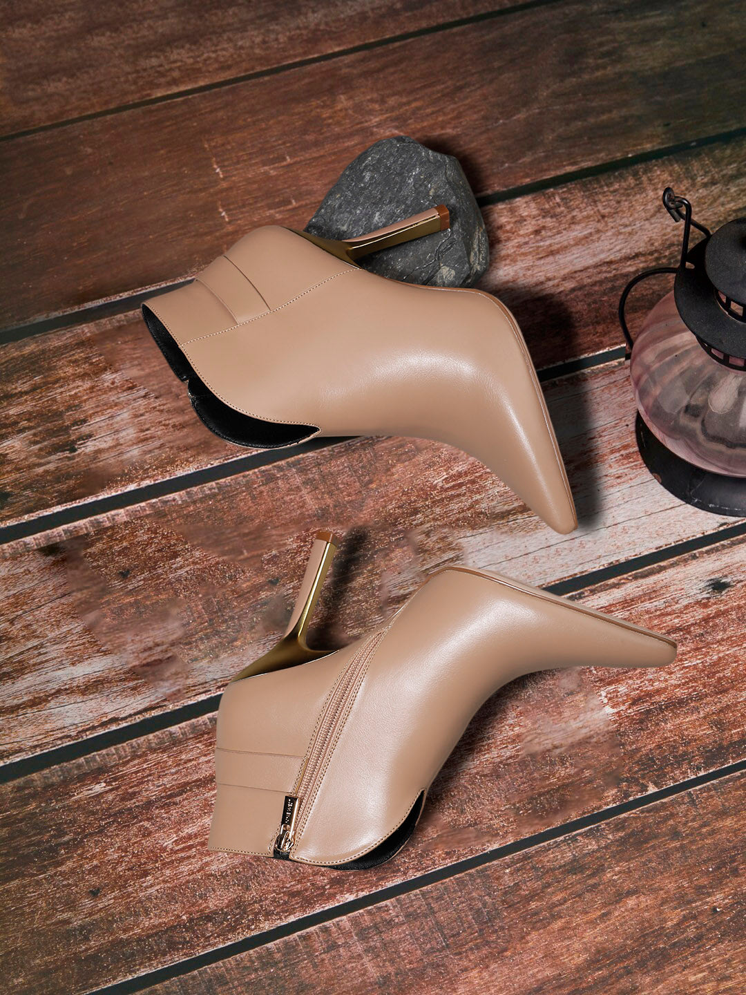 Nine West Women Pointed-Toe Kitten Heel Ankle Boot - Nude - View 6