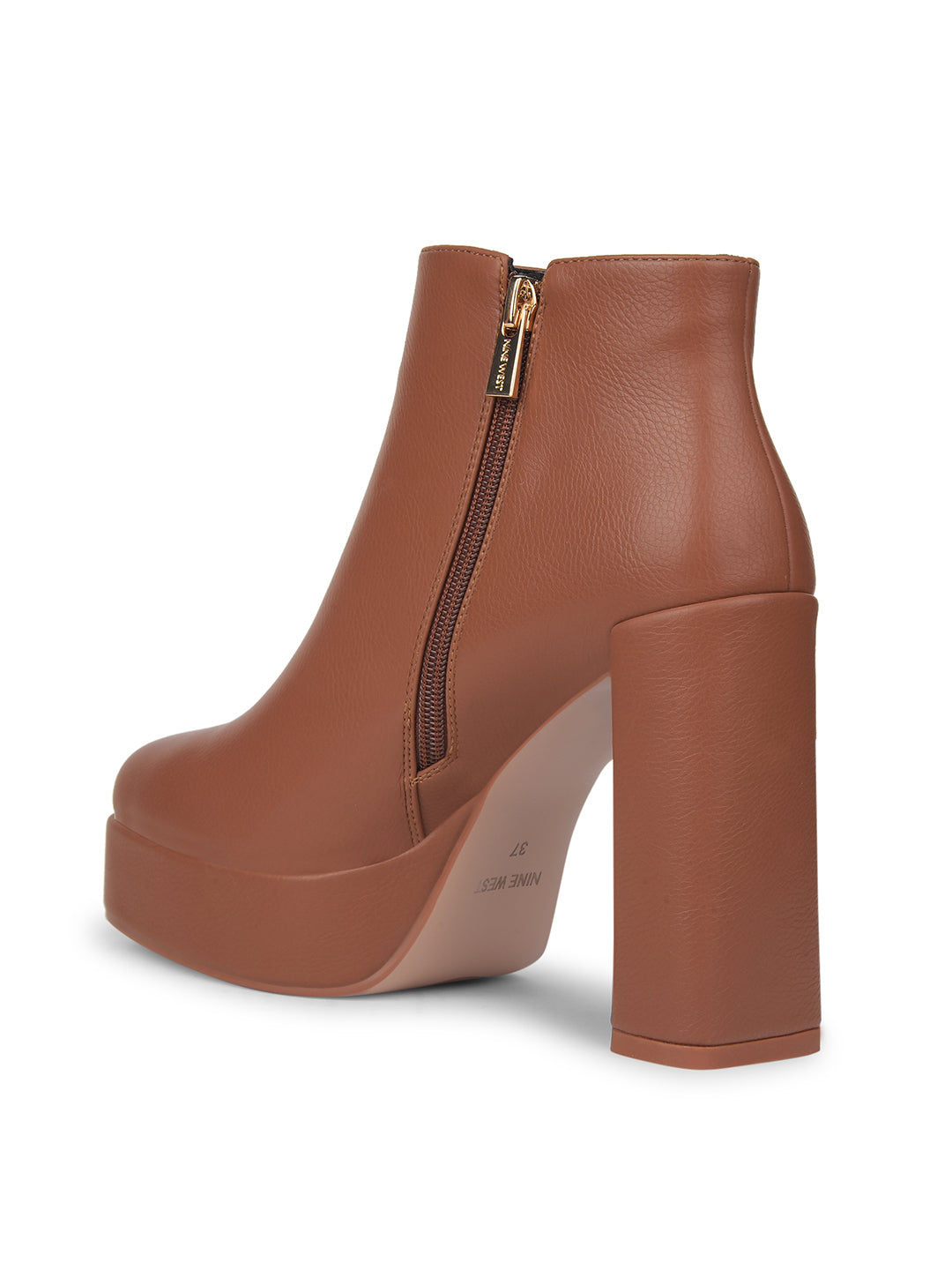 Nine West Women Dark Brown Casual Ankle Length Block Heel Boots - Dark Brown - View 3