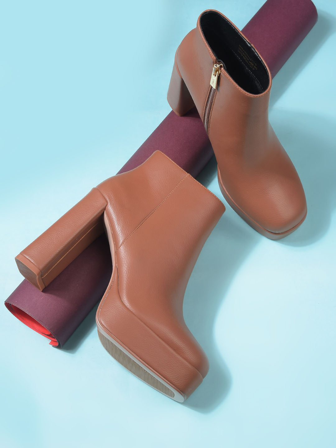 Nine West Women Dark Brown Casual Ankle Length Block Heel Boots - Dark Brown - View 6