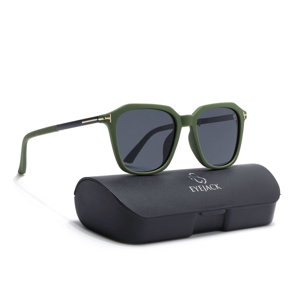 Eyejack Green Square Sunglasses for Men and Women - view 8